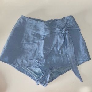 Blue tie skirt/shorts